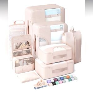 Veken Beige 8 Set Packing Cubes Travel Organizer Set